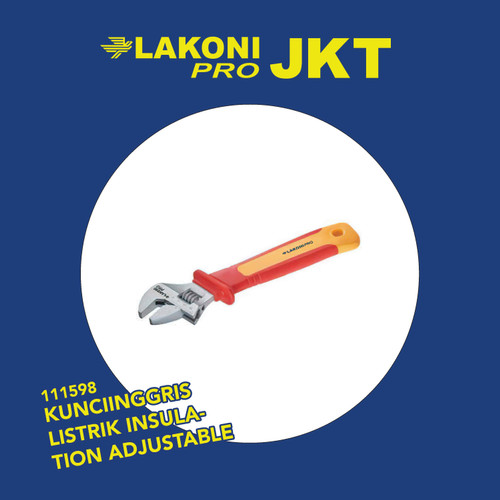 111598 LAKONI PRO KUNCIINGGRIS LISTRIK INSULATION ADJUSTABLE WRENCH10'