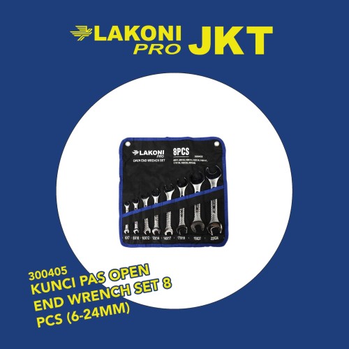 300405 LAKONI PRO KUNCI PAS OPEN END WRENCH SET 8 PCS (6-24MM)