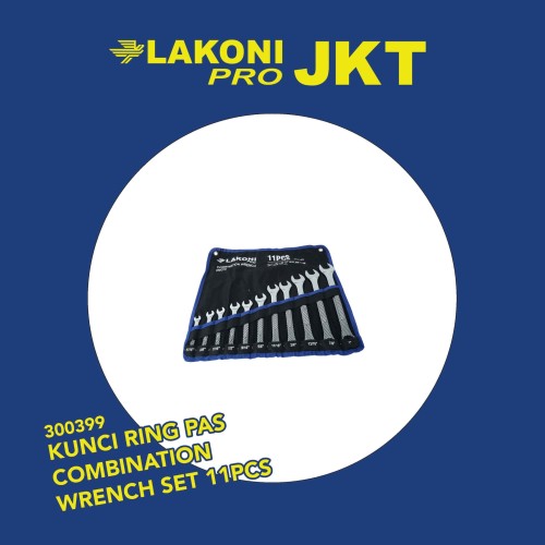 300399 LAKONI PRO KUNCI RING PAS COMBINATION WRENCH SET 11PCS 5/16"-1"