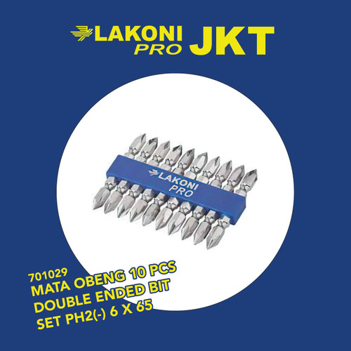 701029 LAKONI PRO MATA OBENG 10 PCS DOUBLE ENDED BIT SET PH2(-) 6 X 65