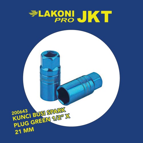 200643 LAKONI PRO KUNCI BUSI SPARK PLUG GREEN 1/2" X 21 MM