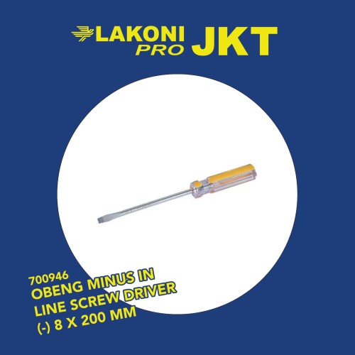 700946 LAKONI PRO OBENG MINUS IN LINE SCREW DRIVER (-) 8 x 200 mm