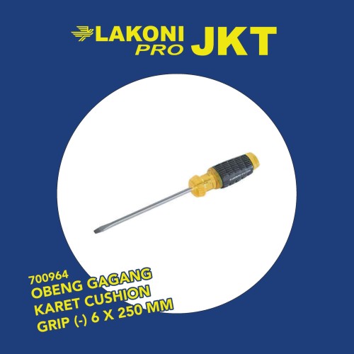 700964 LAKONI PRO OBENG GAGANG KARET CUSHION GRIP (-) 6 x 250 mm