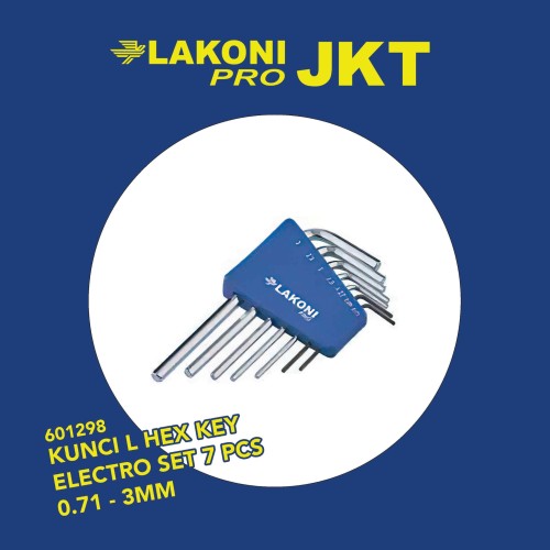 601298 LAKONI PRO KUNCI L HEX KEY ELECTRO SET 7 PCS 0.71 - 3mm