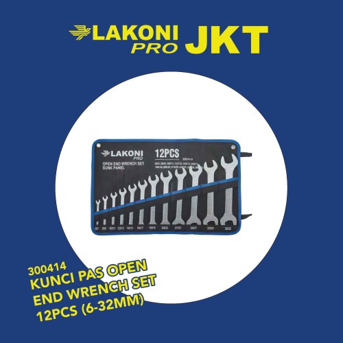 300414 LAKONI PRO KUNCI PAS OPEN END WRENCH SET 12pcs (6-32mm)