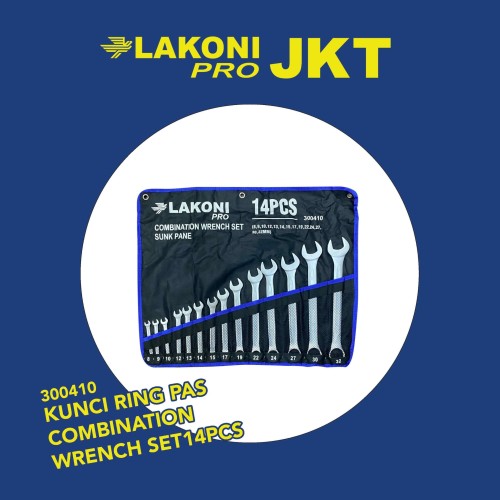 300410 LAKONI PRO KUNCI RING PAS COMBINATION WRENCH SET14pcs (8-32mm)