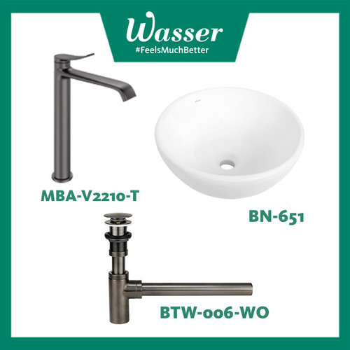 Promo 2 Satin Grey | Basin Set / Wastafel