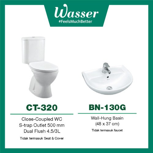 Promo Paket Wasser Closet CT-320 dan Bassin BN-130G