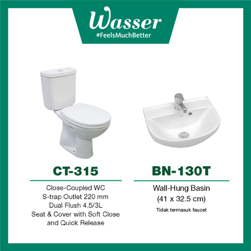 Promo Paket Wasser Closet CT-315 dan Basin BN-130T