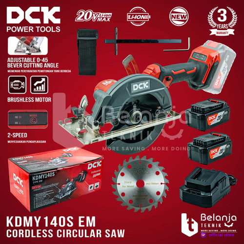 DCK Mesin Circular Saw Cordless KDMY140S EM Sirkel Kayu 20V 4AH 140 MM