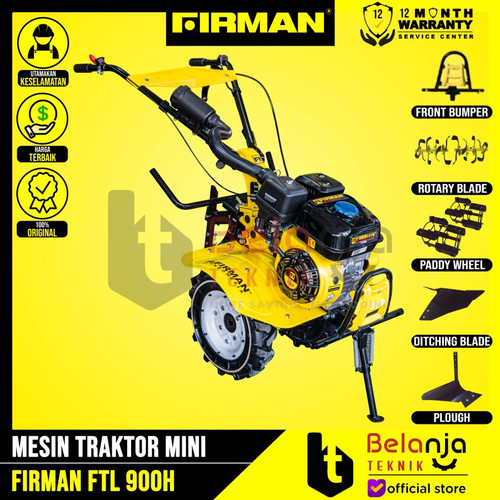 Firman Pully Mesin Traktor Mini FTL 900 H Tiller Tanah Kering Basah