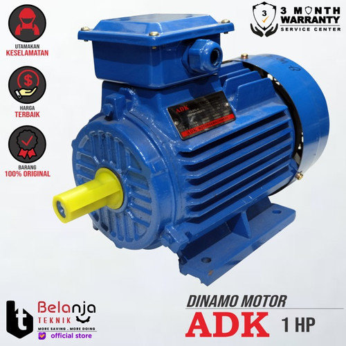 ADK Mesin Penggerak Dinamo Electro Motor 1 HP 3 Phase 4 Pole 1400 Rpm