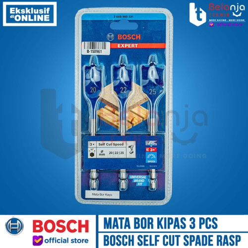 Bosch Self Cut Spade RASP 3 PCS Mata Bor Kipas Kayu Set Spade Bit