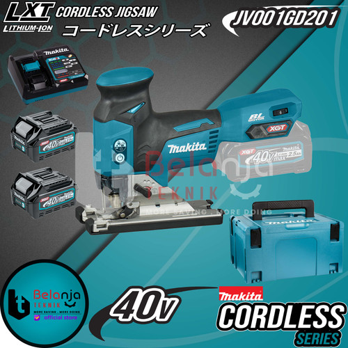 Makita Cordless Jigsaw JV001GD201 Mesin Gergaji Triplek Jig Saw 40V