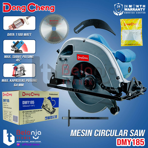 Dongcheng Mesin Circular Saw 7 Inch DMY185 Sirkel Potong Kayu 1100W