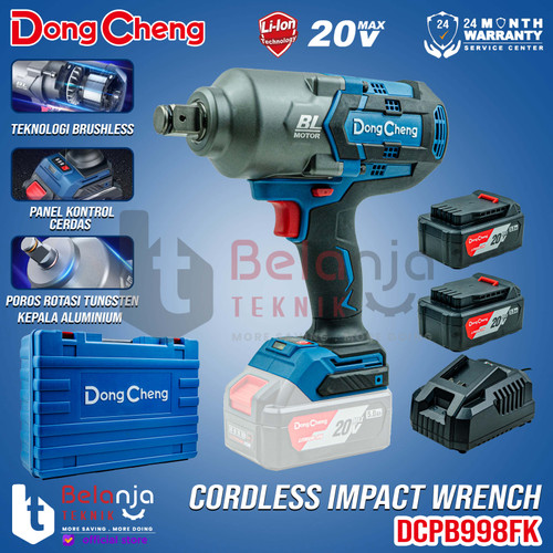 Dongcheng Impact Wrench Baterai DCPB998 FK Mesin Buka Baut 20V SET