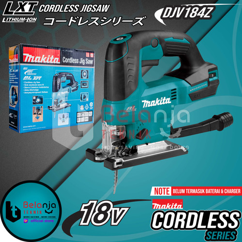 Makita Mesin Gergaji Triplek Kayu 18V Jigsaw Cordless Baterai DJV184Z