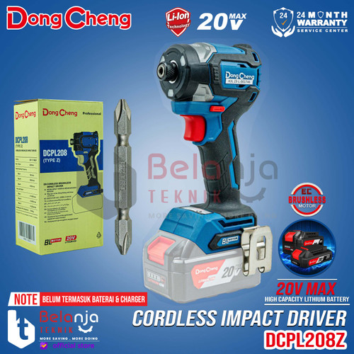 DongCheng Impact Driver Baterai DCPL208Z Pembuka Baut Brushless 20V