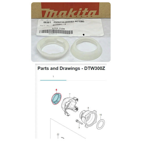 Makita Replacement Bumper For DTW300 DTW301 Sparepart Bor Impact