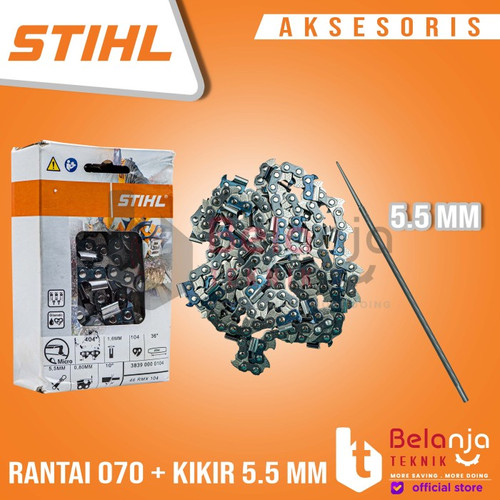 Stihl Rantai Belah Chainsaw 070 36 Inchi 52 T + Kikir Rantai 5.5 MM