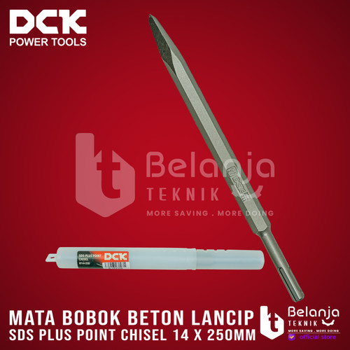 DCK SDS Plus Point Chisel 14 x 250mm Mata Bobok Lancip Beton Tembok