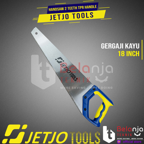 JETJO TOOLS Handsaw 2 Teeth TPR Handle Gergaji Potong Kayu 18" Inch