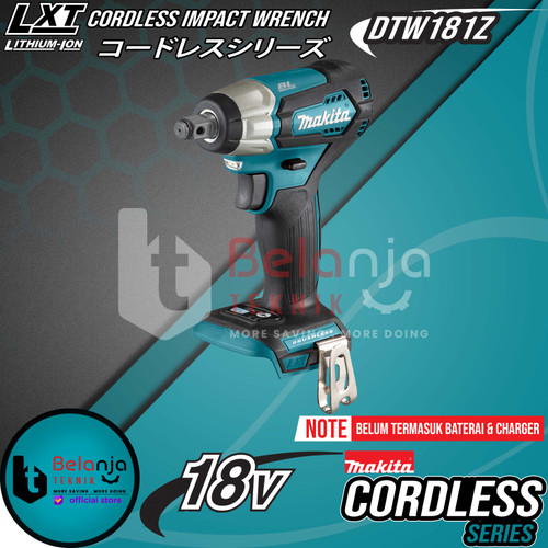 Makita Impact Wrench Baterai DTW181Z Cordless Brushless 1/2 In 18V DTW