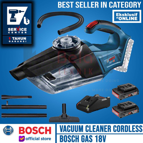 Bosch Mesin Vacuum Cleaner Cordless GAS 18V-LI Charger Baterai X2 18V