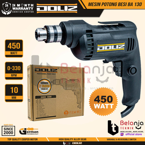 Doliz Electric Drill Variable Speed BA652 450W Mesin Bor Listrik 10MM