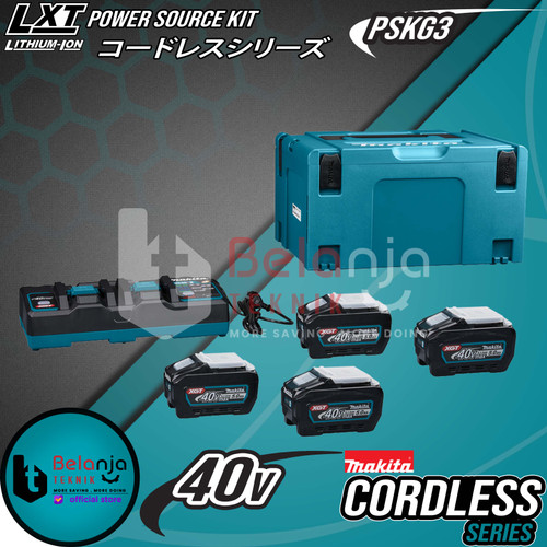 Makita Power Source Kit PSKG3 Baterai BL4050F 40V X4 Charger + Makpac