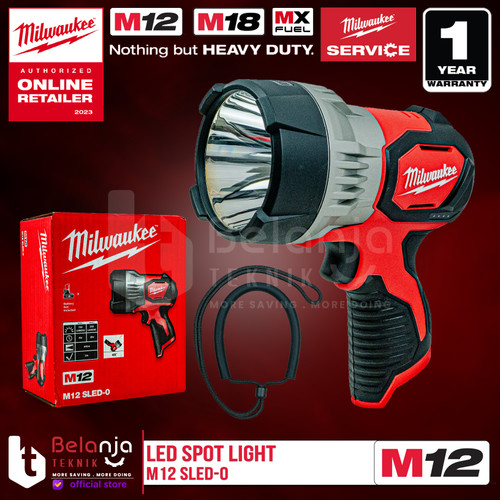 Milwaukee Led Spot Light M12 SLED-0 Lampu Senter Kerja Spotlight 12 V