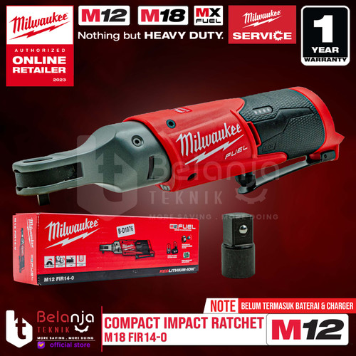 Milwaukee Compact Impact Ratchet M12 FIR14-0 Kunci Rachet 1/4 In 12 V