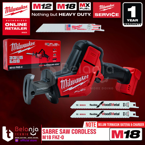 Milwaukee Gergaji Reciprocating M18 FHZ-0 Sabre Saw Cordless 18V Volt