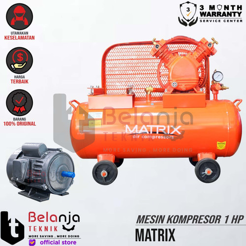 Matrix Mesin Kompresor Angin 1 HP Dinamo Xinyu 1 HP 1 Phase 4 P