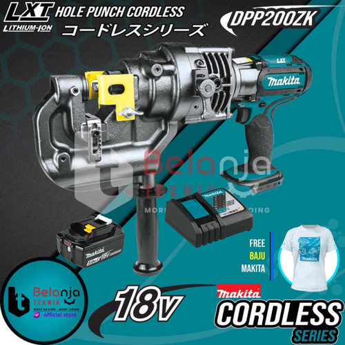 Makita Hole Punch Cordless DPP200ZK Mesin Pelubang Besi Baterai Set 5A