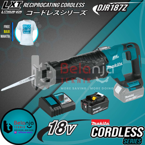 Makita Reciprocating Cordless DJR187Z Gergaji Potong Sabre Saw Set 18V