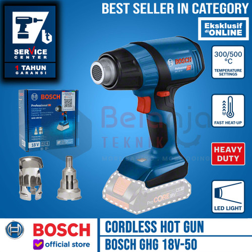 Bosch Cordless Hot Gun GHG 18V-50 Pemanas Baterai 18V 500C Unit Only