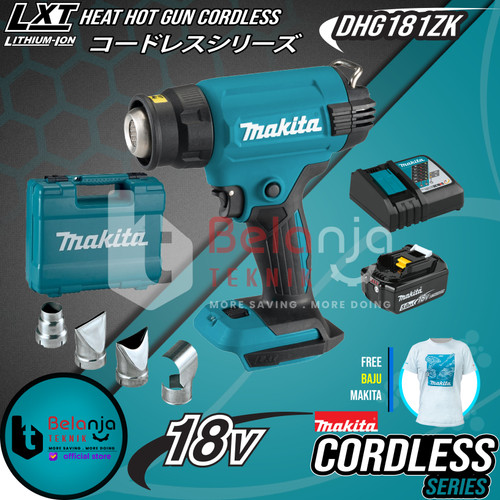 Makita Mesin Blower Udara Panas Baterai DHG181ZK Hot Gun Cordless Set