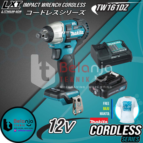 Makita Impact Wrench Cordless TW161 Mesin Pembuka Baut SET Baterai 12V