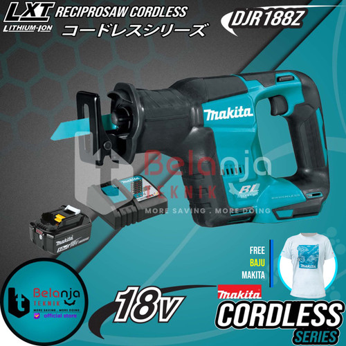 Makita Reciprosaw Handle DJR188Z Cordless Gergaji + Baterai Set 18V 5A