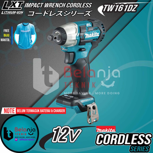 Makita Impact Wrench Cordless TW161DZ Mesin Pembuka Baut Baterai 12V