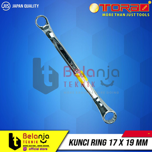 Tora Double Ring Offset Spanner 17 X 19 MM Kunci Ring 17X19 MM CRV