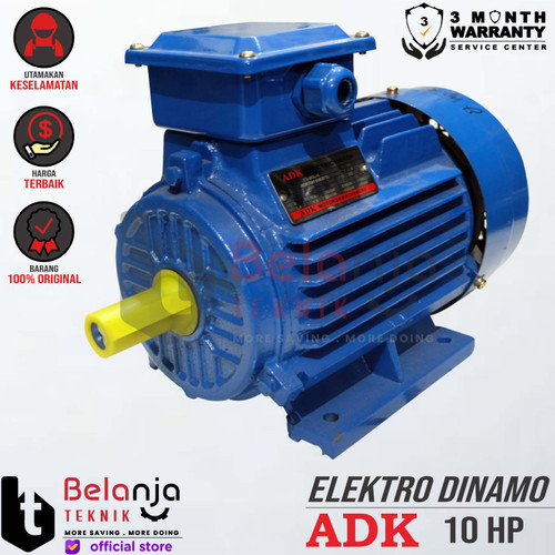 ADK Mesin Penggerak Dinamo Electro Motor 10 HP 3 Phase 4 Pole 1400RPM