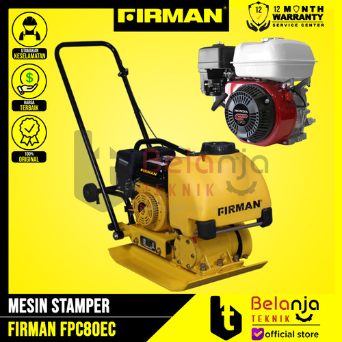 Firman Plate Compactor FPC 80 EC Mesin Stamper + Honda GP 160 Jialing