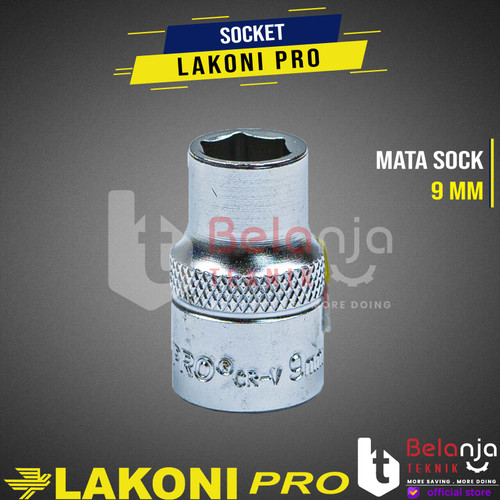 LAKONI PRO Socket 3/8 Inch DR 6PT 9MM Mata Kunci Shock 9 MM Sok 3/8"