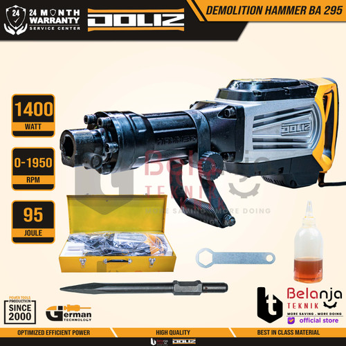 Doliz Demolition Hammer BA 295 1400 Watt Mesin Bobok Beton HEX 95 J