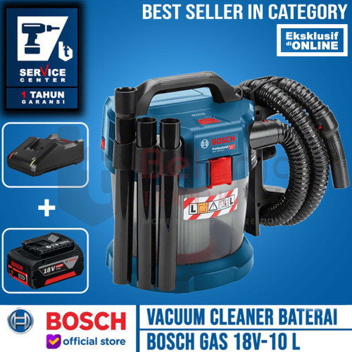 Bosch Mesin Sedot Debu Cordless GAS 18V-10 L + Set Baterai 18V 4 AH