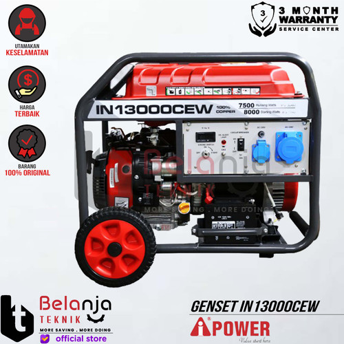 AIPower Genset IN13000CW Generator Bensin 8000 Watt Manual Starting