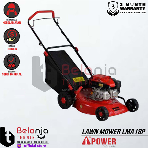 AIPower Mesin Potong Rumput Dorong LMA18P 4 Tak 18 Inch Lawn Mower