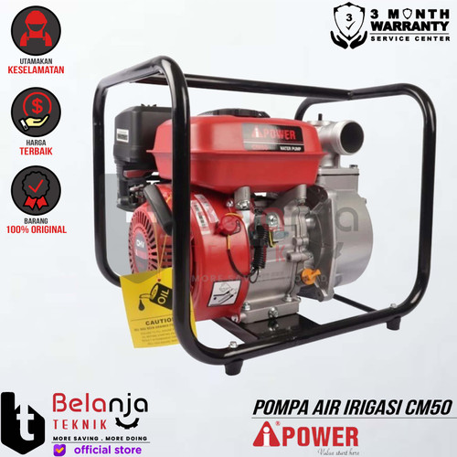 AIPower Pompa Air Irigasi CM50 2 Inch Bensin Clean Water Pump 2" In 7M